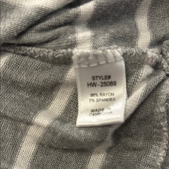 Gray Striped Cardigan with Gold Buttons - Picture 7 of 7